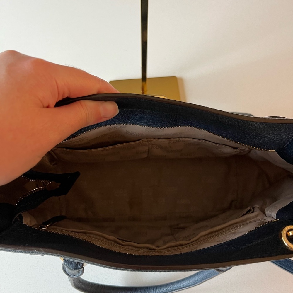 Navy Michael Kors Leather Satchel - Picture 12 of 12
